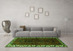 Machine Washable Persian Green Traditional Area Rugs in a Living Room,, wshtr2002grn