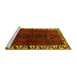 Sideview of Machine Washable Persian Yellow Traditional Rug, wshtr2002yw