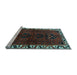 Sideview of Machine Washable Persian Light Blue Traditional Rug, wshtr2002lblu