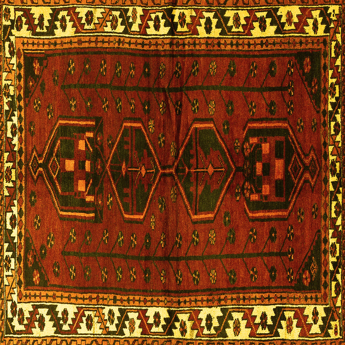 Square Persian Yellow Traditional Rug, tr2002yw