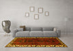 Machine Washable Persian Yellow Traditional Rug in a Living Room, wshtr2002yw