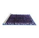 Sideview of Machine Washable Persian Blue Traditional Rug, wshtr2002blu