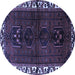 Round Persian Blue Traditional Rug, tr2002blu