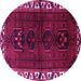 Round Persian Pink Traditional Rug, tr2002pnk