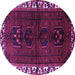 Round Persian Purple Traditional Rug, tr2002pur