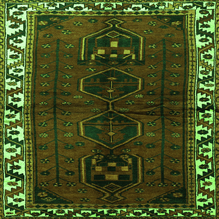 Serging Thickness of Persian Green Traditional Rug, tr2002grn