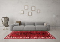 Machine Washable Persian Red Traditional Rug, wshtr2002red