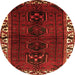 Square Persian Orange Traditional Rug, tr2002org