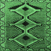 Square Southwestern Emerald Green Country Rug, tr2003emgrn