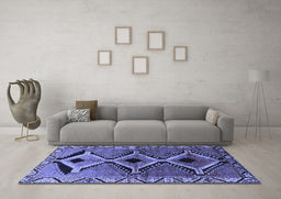 Machine Washable Southwestern Blue Country Rug in a Living Room, wshtr2003blu