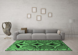 Machine Washable Southwestern Emerald Green Country Area Rugs in a Living Room,, wshtr2003emgrn