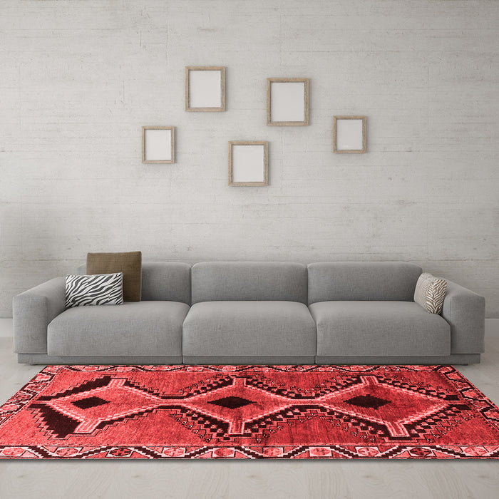 Country Red Washable Rugs
