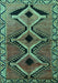 Machine Washable Southwestern Turquoise Country Area Rugs, wshtr2003turq