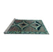 Sideview of Machine Washable Southwestern Light Blue Country Rug, wshtr2003lblu