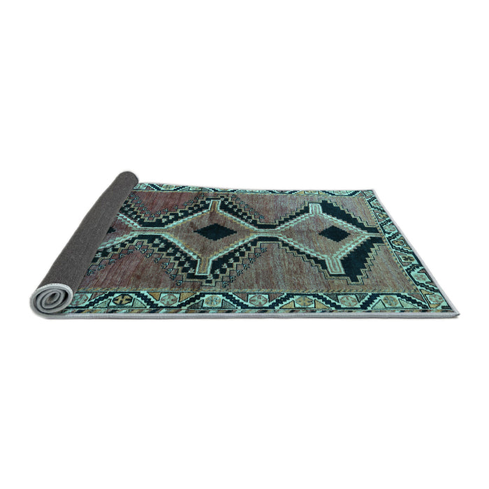 Sideview of Southwestern Light Blue Country Rug, tr2003lblu