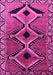 Machine Washable Southwestern Pink Country Rug, wshtr2003pnk