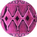 Round Southwestern Pink Country Rug, tr2003pnk