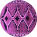 Round Southwestern Purple Country Rug, tr2003pur