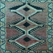 Square Southwestern Light Blue Country Rug, tr2003lblu