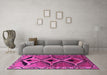 Machine Washable Southwestern Pink Country Rug in a Living Room, wshtr2003pnk