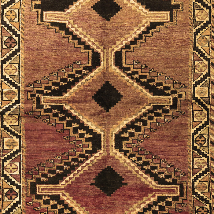 Machine Washable Southwestern Brown Country Rug, wshtr2003brn