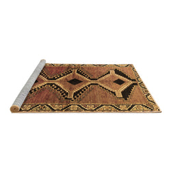 Sideview of Machine Washable Southwestern Brown Country Rug, wshtr2003brn