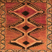 Round Machine Washable Southwestern Orange Country Area Rugs, wshtr2003org