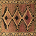 Square Southwestern Brown Country Rug, tr2003brn