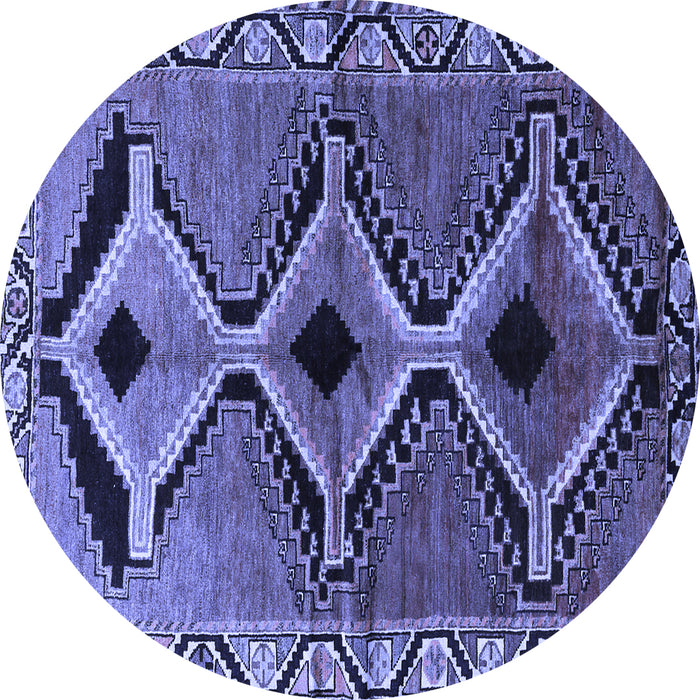 Round Southwestern Blue Country Rug, tr2003blu