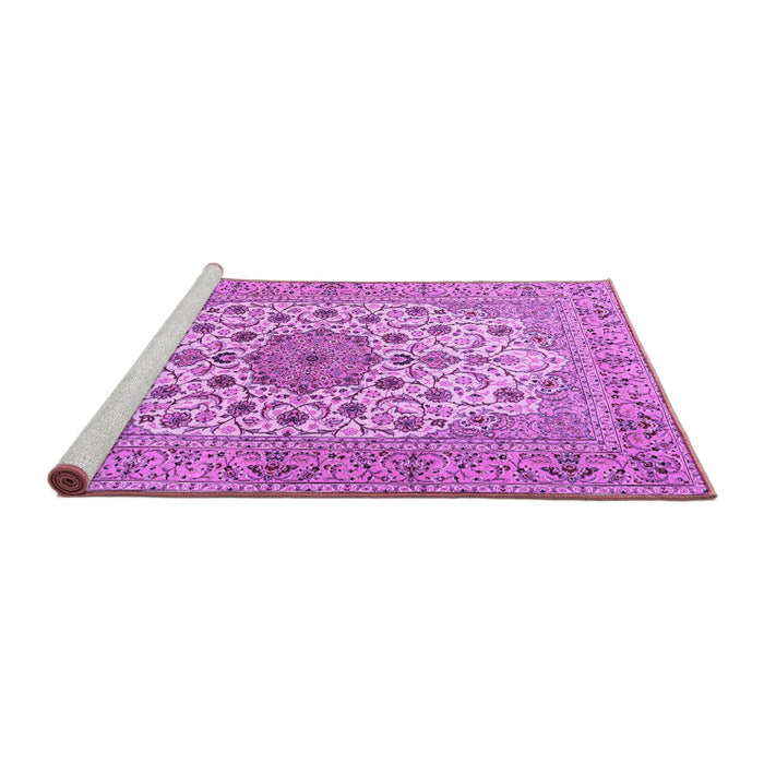 Sideview of Machine Washable Persian Purple Traditional Area Rugs, wshtr2004pur