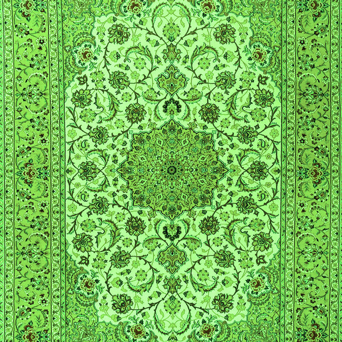 Serging Thickness of Machine Washable Persian Green Traditional Area Rugs, wshtr2004grn