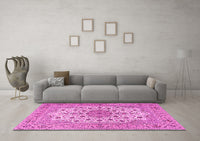 Machine Washable Persian Pink Traditional Rug, wshtr2004pnk