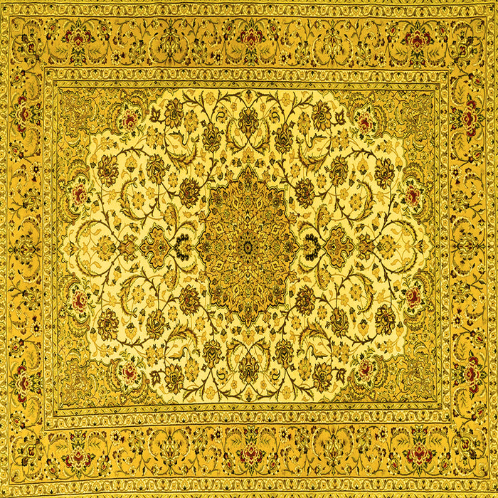 Square Persian Yellow Traditional Rug, tr2004yw