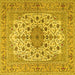 Square Persian Yellow Traditional Rug, tr2004yw