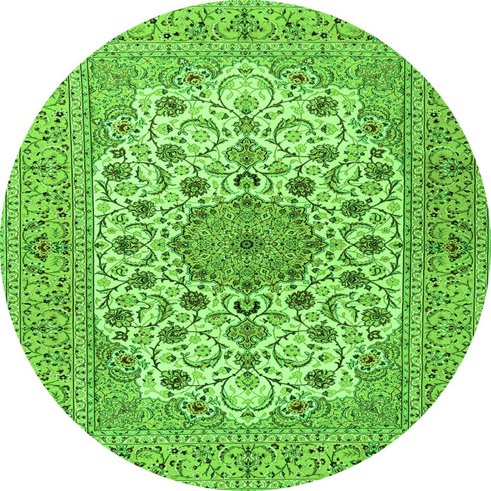 Square Persian Green Traditional Rug, tr2004grn