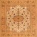 Round Machine Washable Persian Orange Traditional Area Rugs, wshtr2004org