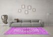 Machine Washable Persian Purple Traditional Area Rugs in a Living Room, wshtr2004pur