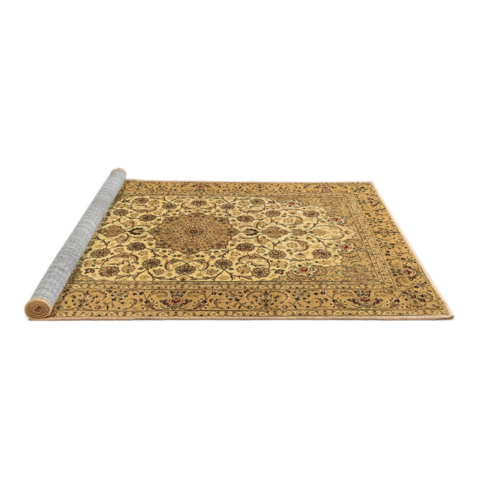 Sideview of Machine Washable Persian Brown Traditional Rug, wshtr2004brn