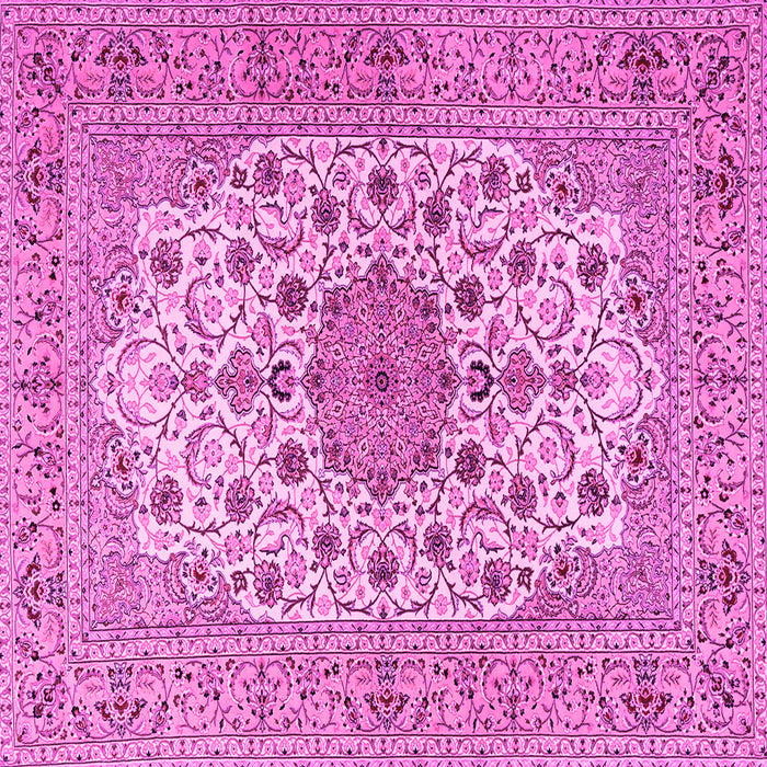 Square Machine Washable Persian Pink Traditional Rug, wshtr2004pnk