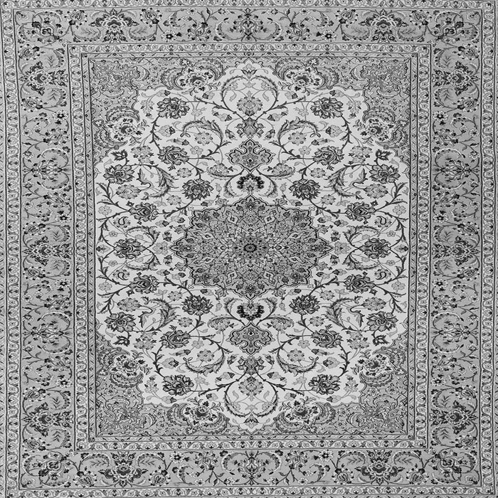 Round Machine Washable Persian Gray Traditional Rug, wshtr2004gry