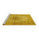 Sideview of Machine Washable Persian Yellow Traditional Rug, wshtr2004yw