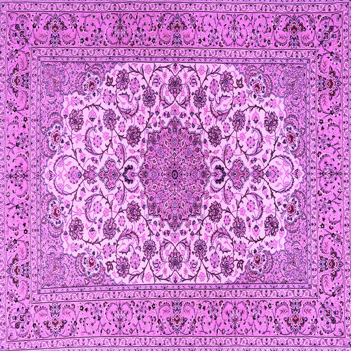 Square Machine Washable Persian Purple Traditional Area Rugs, wshtr2004pur