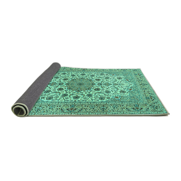 Sideview of Persian Turquoise Traditional Rug, tr2004turq