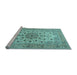 Sideview of Machine Washable Persian Light Blue Traditional Rug, wshtr2004lblu