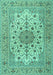 Machine Washable Persian Turquoise Traditional Area Rugs, wshtr2004turq