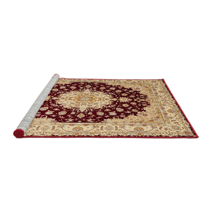 Sideview of Machine Washable Traditional Fire Brick Red Rug, wshtr2005