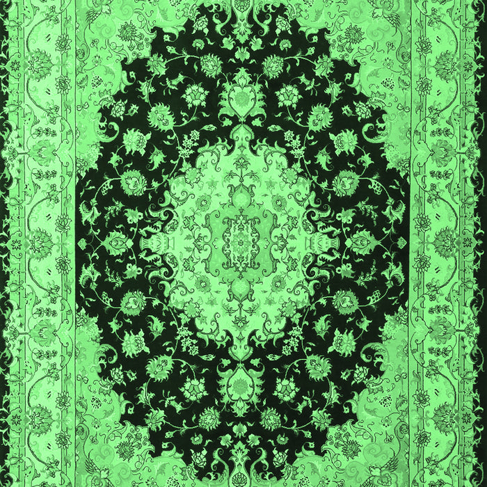Machine Washable Persian Emerald Green Traditional Area Rugs, wshtr2005emgrn