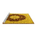 Sideview of Machine Washable Persian Yellow Traditional Rug, wshtr2005yw