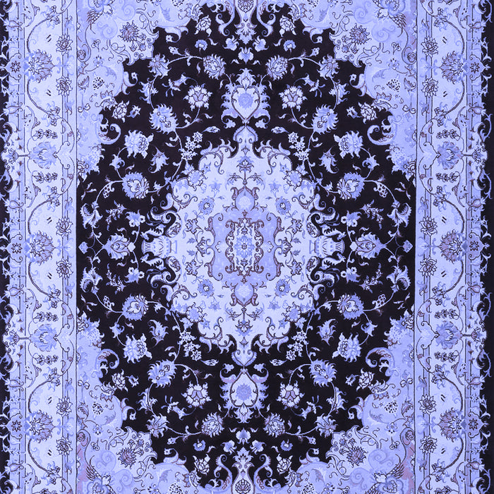Machine Washable Persian Blue Traditional Rug, wshtr2005blu