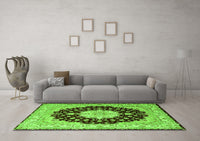 Machine Washable Persian Green Traditional Rug, wshtr2005grn